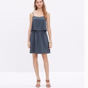 Madewell steel blue/pewter mock two piece dress